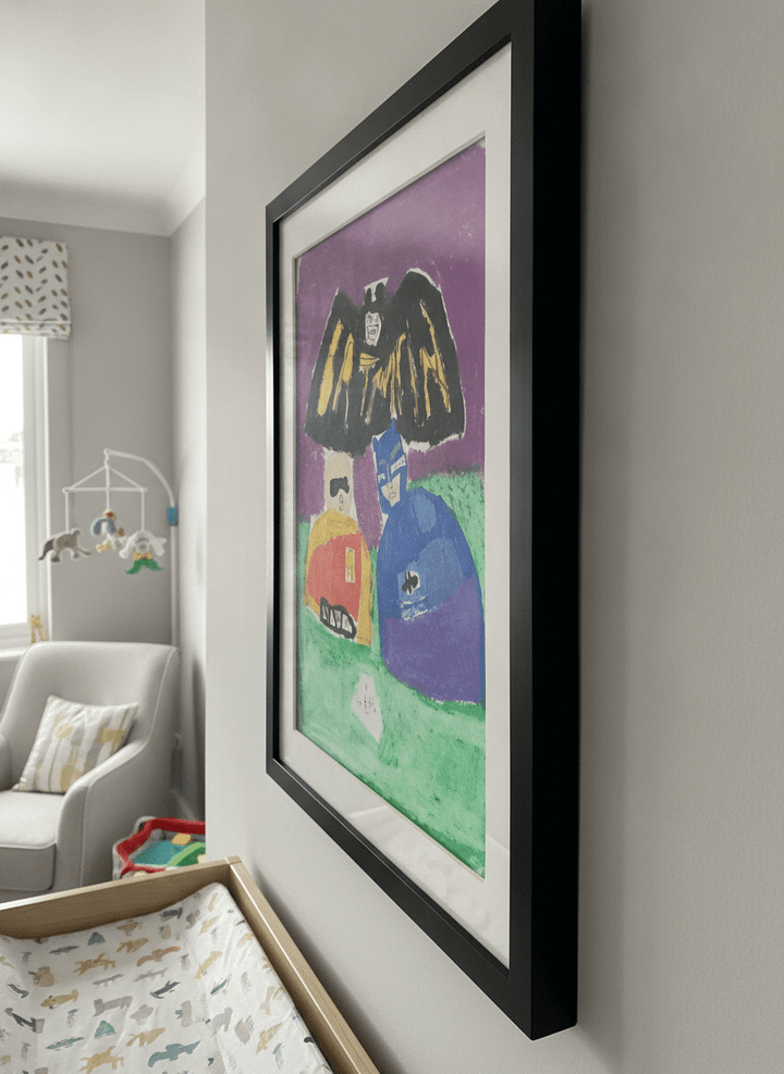 Soft neutral wall art styled in a serene nursery with pastel tones