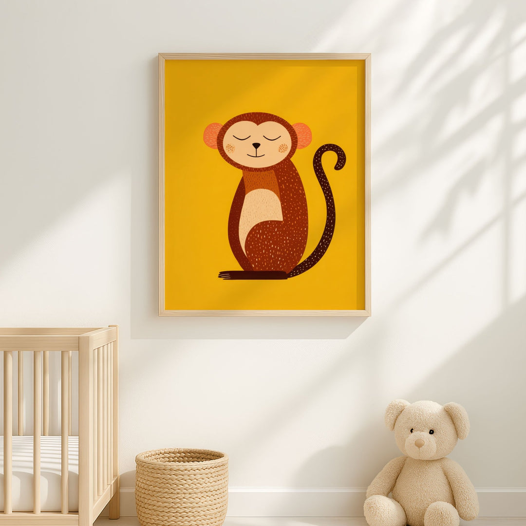 Children's Cheeky Monkey Wall Art Print wall - art - picture - poster