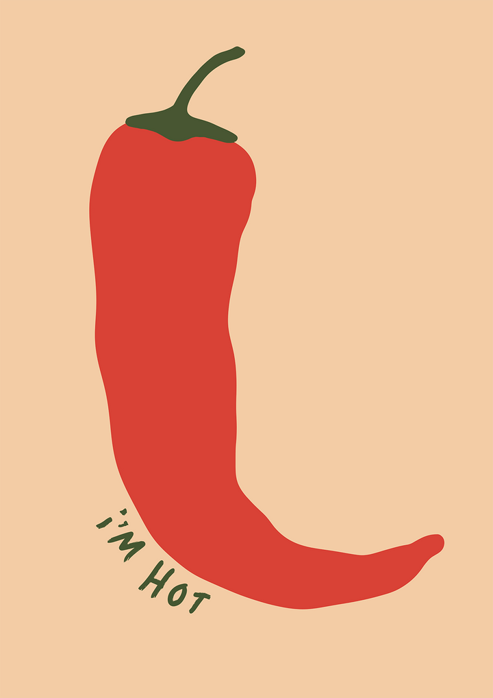 Chilli I am Hot Kitchen Print by Lucia Sankovic - Style My Wall