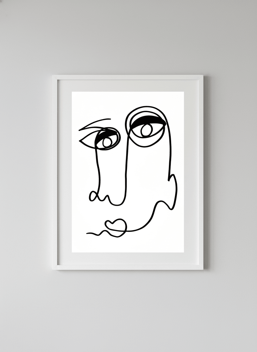 Contemporary wall art featured in a bright modern office workspace