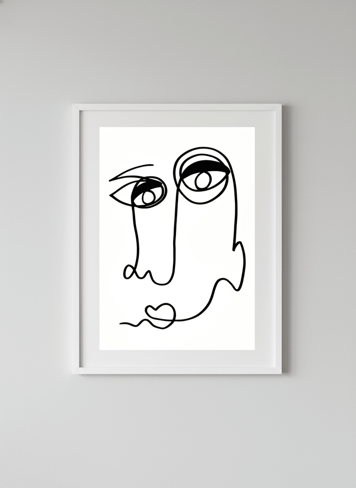 Contemporary wall art featured in a bright modern office workspace