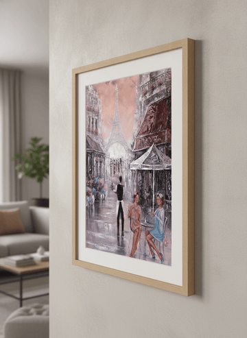 Modern wall art styled above a sofa in a neutral living room