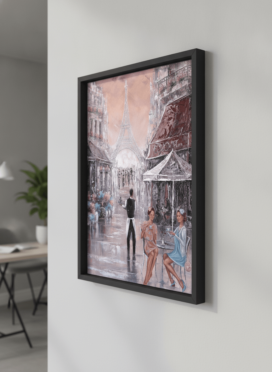 Contemporary wall art featured in a bright modern office workspace