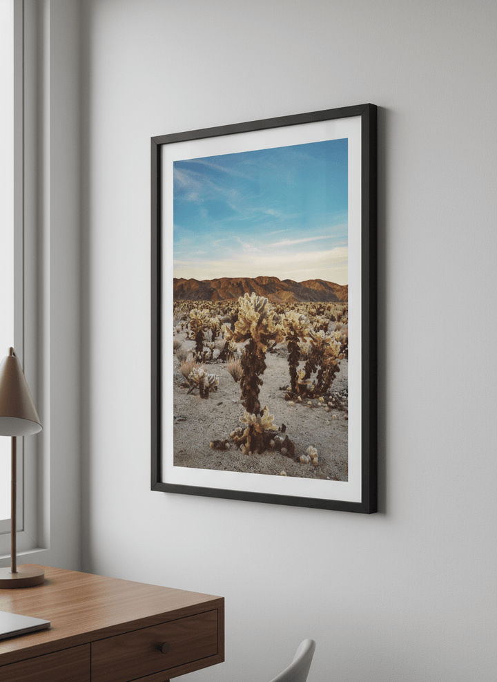 Contemporary wall art featured in a bright modern office workspace