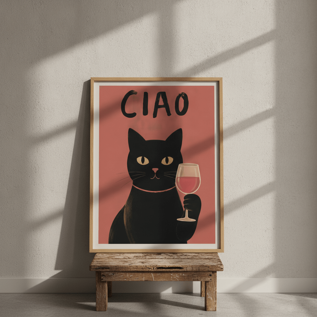CIAO Cat wall-art-picture-poster