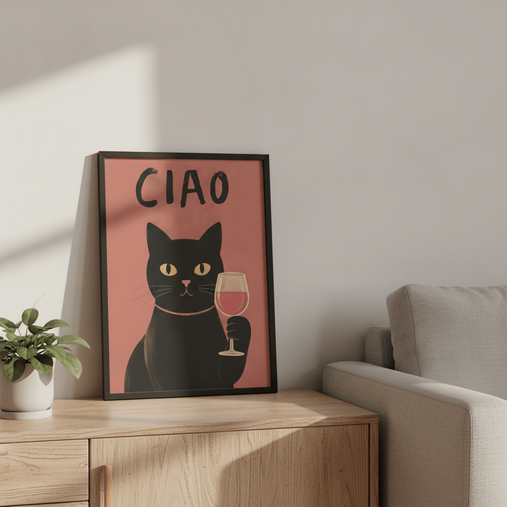 CIAO Cat wall-art-picture-poster