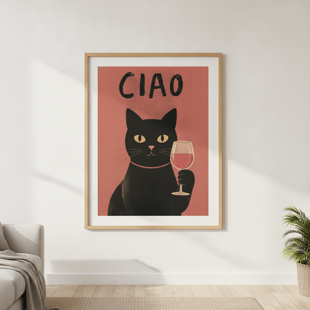 CIAO Cat wall-art-picture-poster