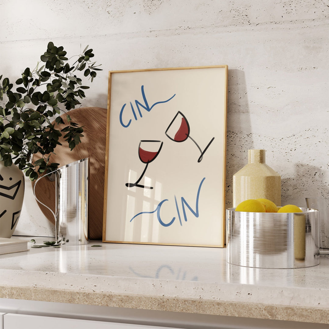 Cin Cin Wine Cheers Wall Art - Style My Wall
