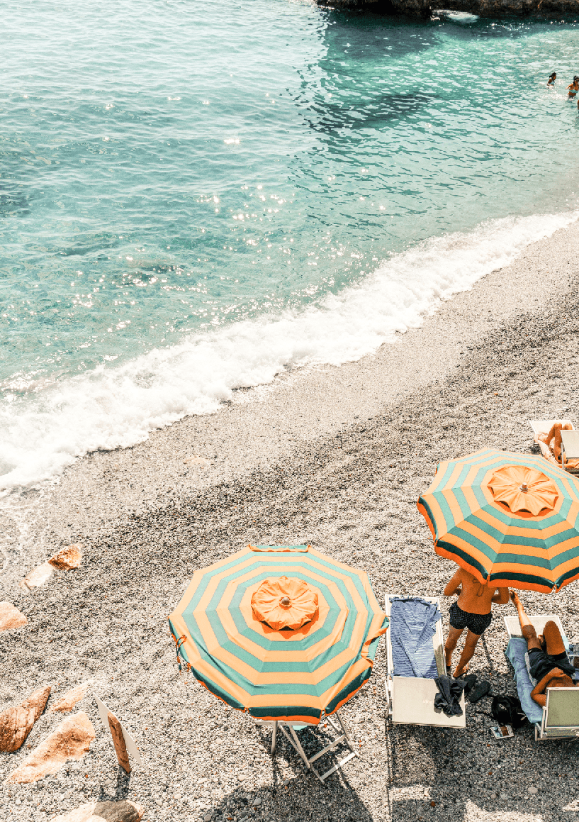 Cinque Terre Umbrella Beach Photography Print