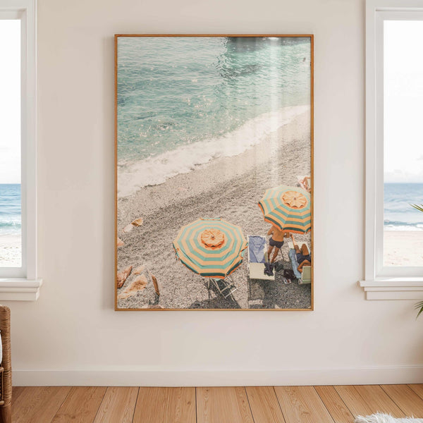 Cinque Terre Umbrella Beach Photography Print