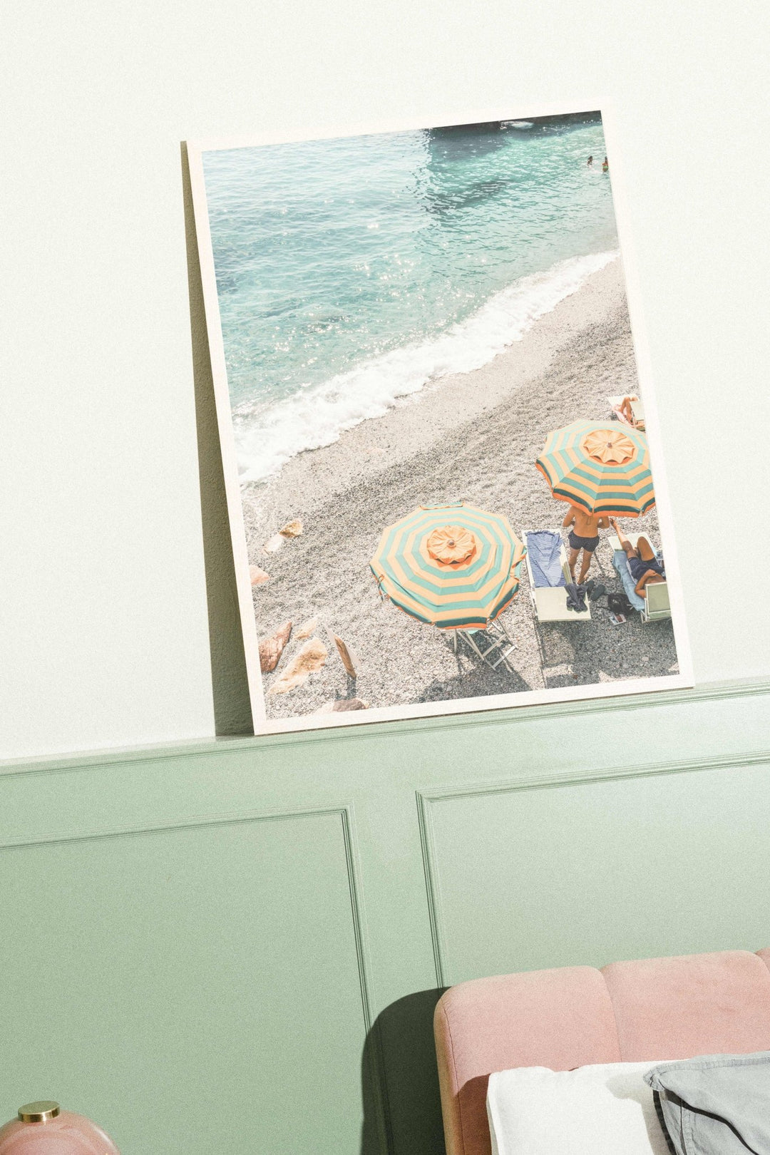 Cinque Terre Umbrella Beach Photography Print wall - art - picture - poster