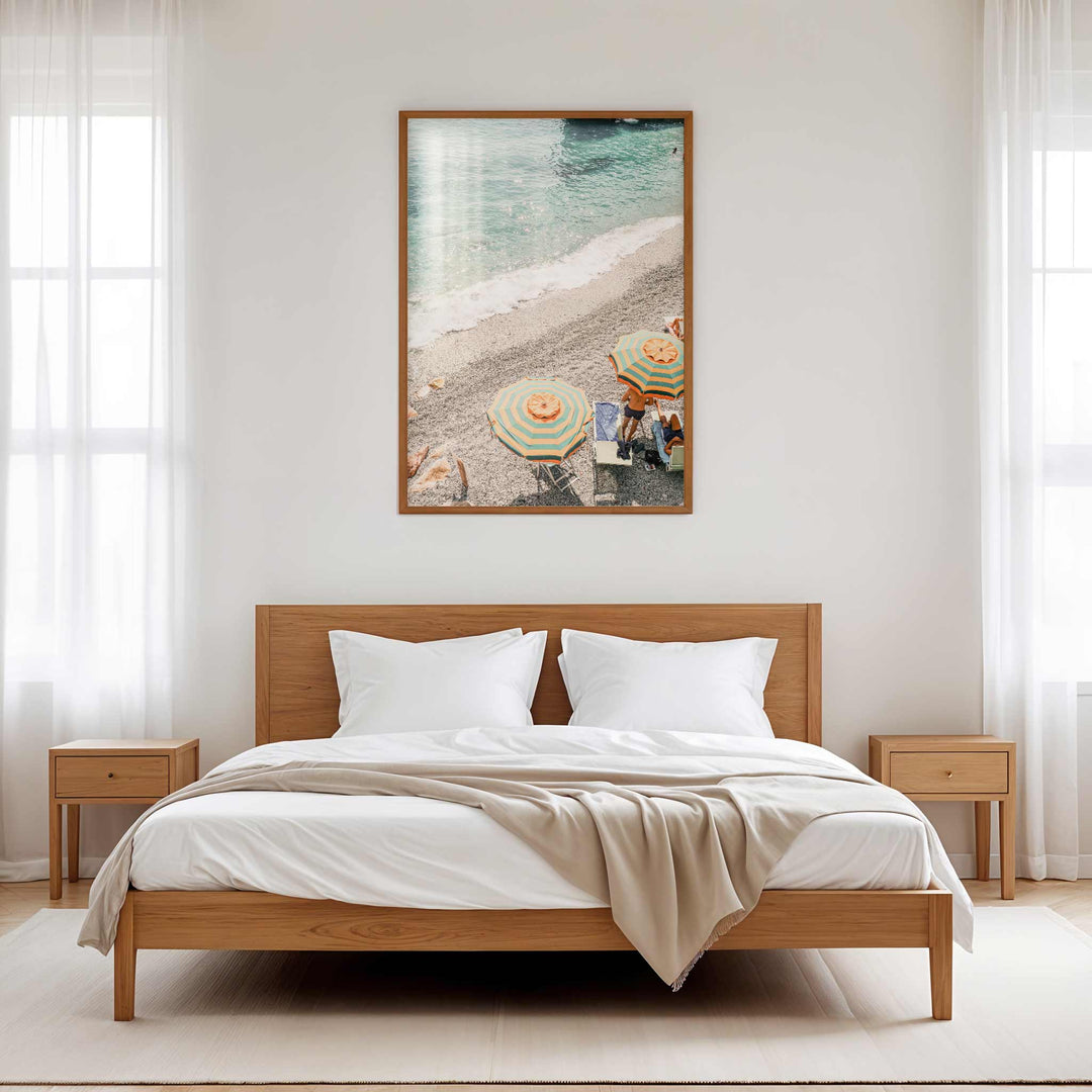 Cinque Terre Umbrella Beach Photography Print wall - art - picture - poster