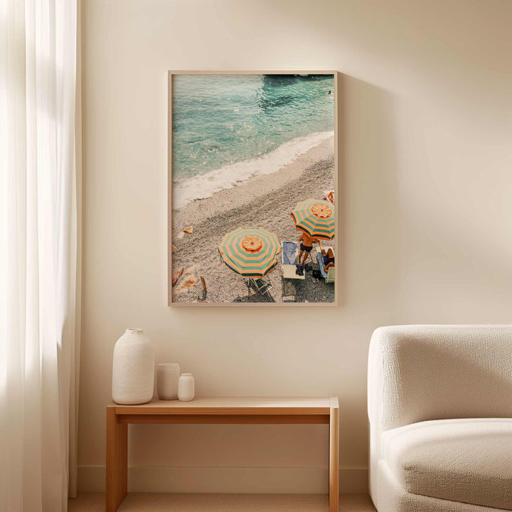 Cinque Terre Umbrella Beach Photography Print wall - art - picture - poster