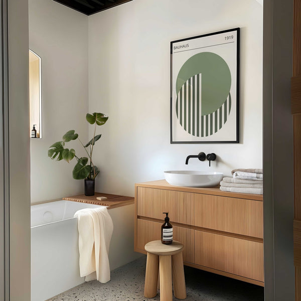 Circles with Vivid Vertical Lines by Bauhaus