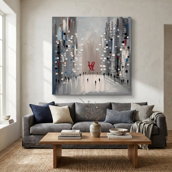 City Love By Ekaterina Ermilkina | Canvas Square Print