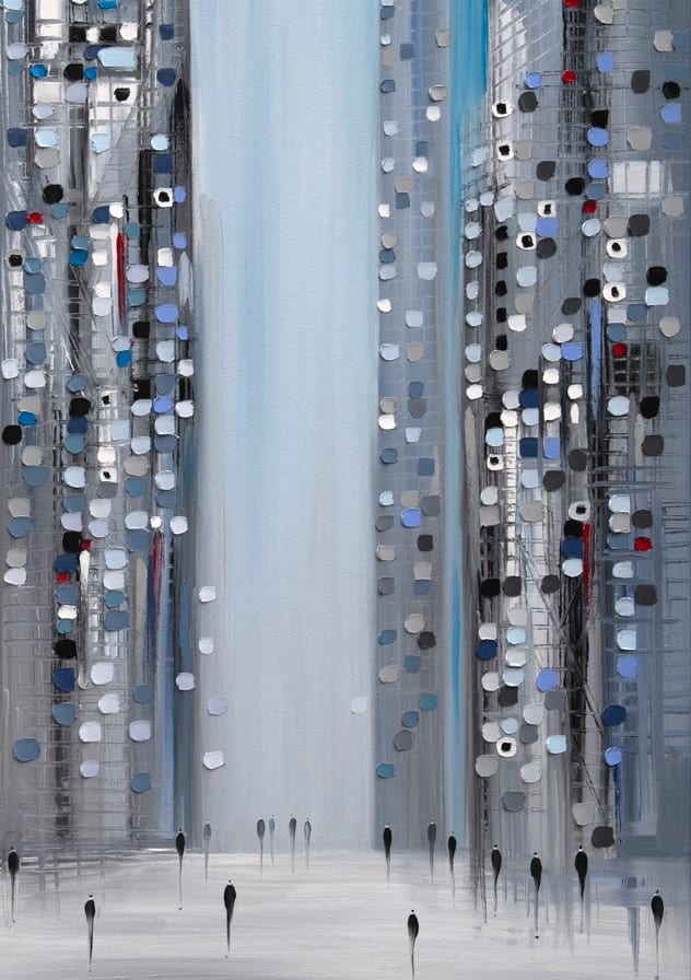City Pulse Triptych 1 By Ekaterina Ermilkina