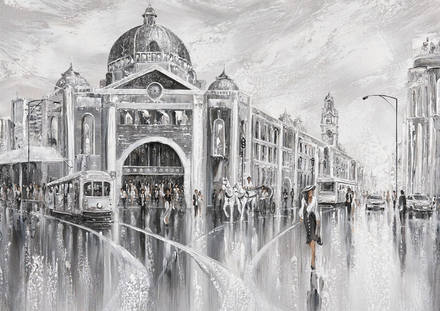 City Vibes, Flinders In Monochrome By Isabella Karolewicz Art