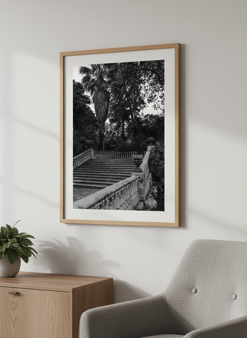 Modern wall art styled above a sofa in a neutral living room