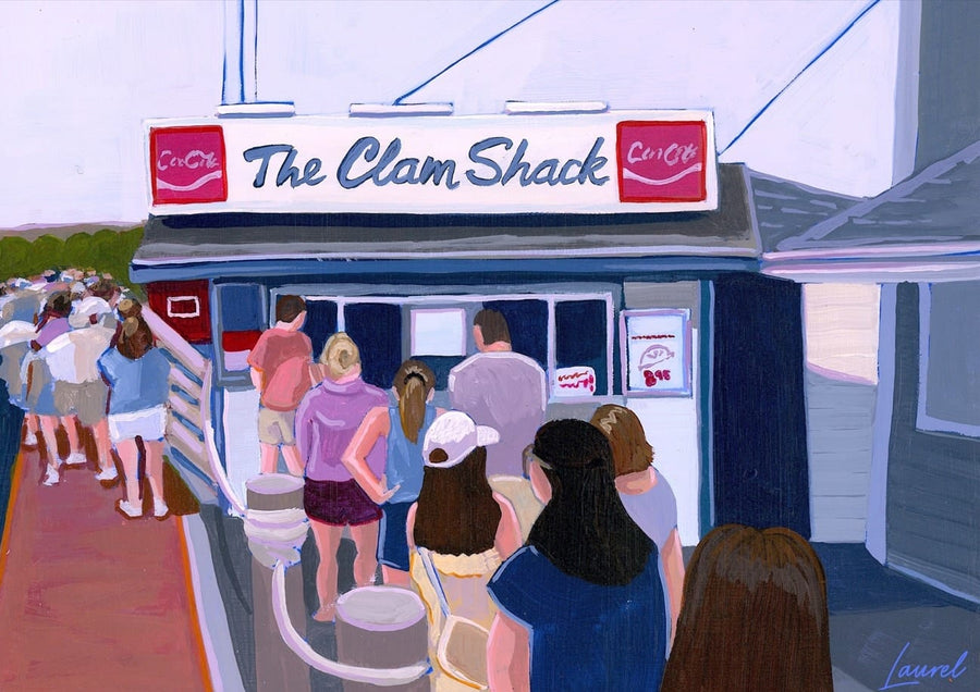Clam Shack Line By Laurel Greenfield | Art & Canvas Print