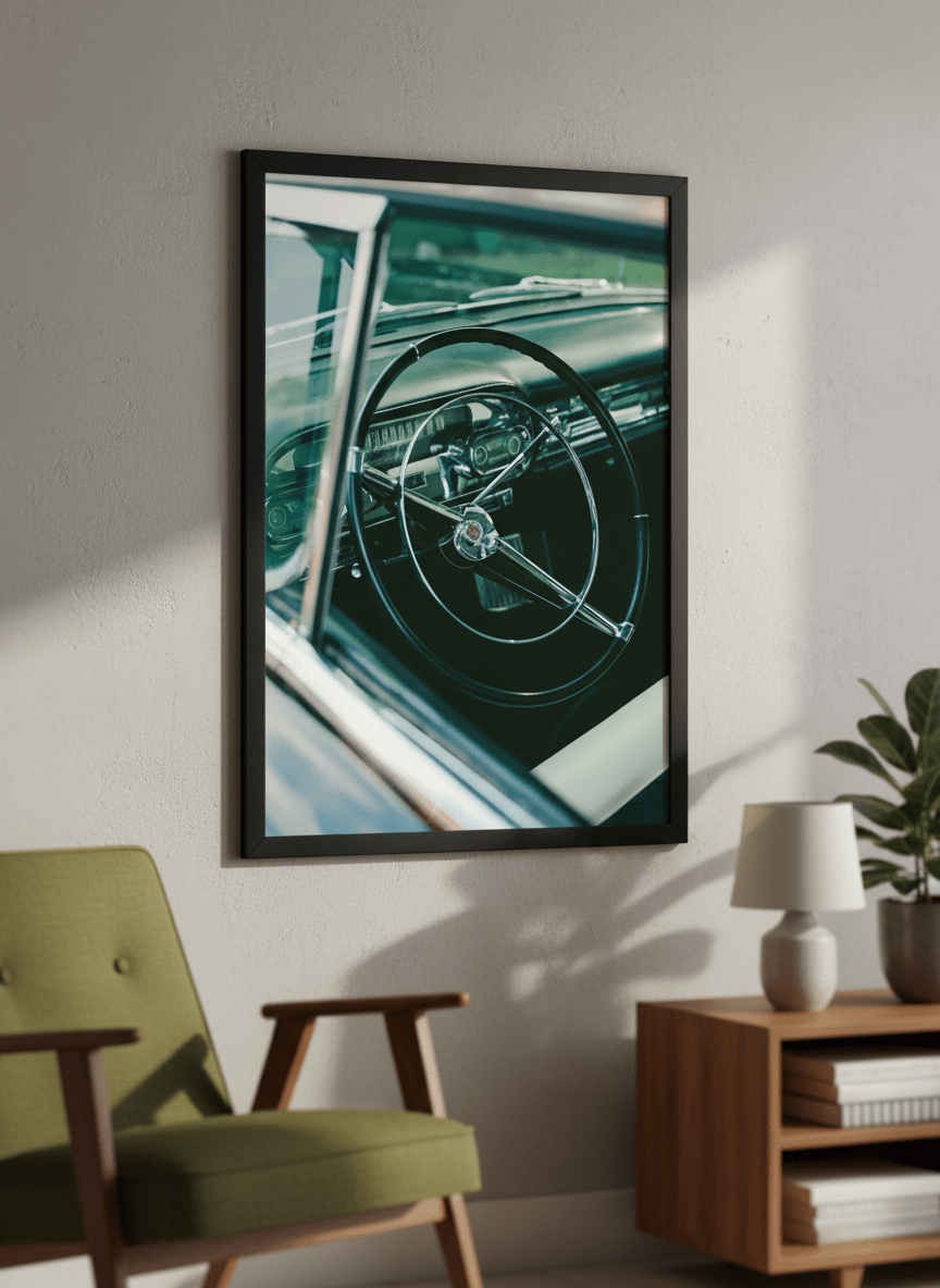 Modern wall art styled above a sofa in a neutral living room
