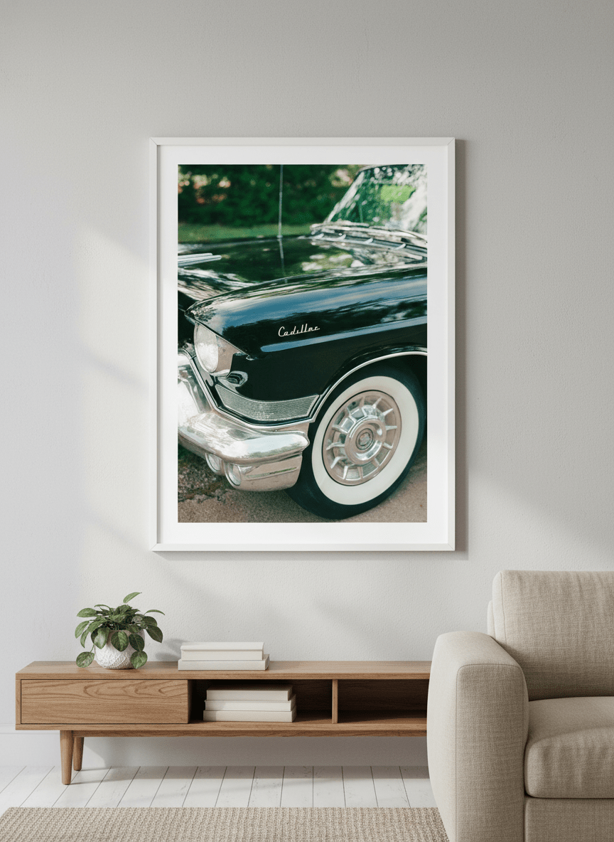 Modern wall art styled above a sofa in a neutral living room