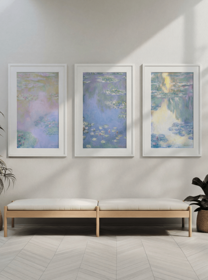 Claude Monet Exhibition Water Lillies Trio