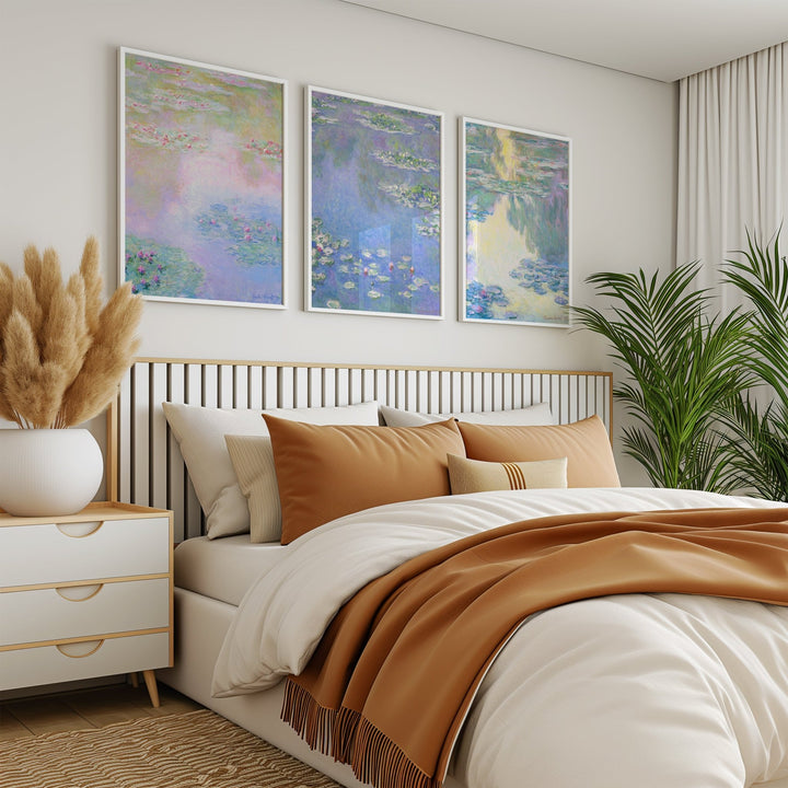 Claude Monet Exhibition Water Lillies Trio wall - art - picture - poster