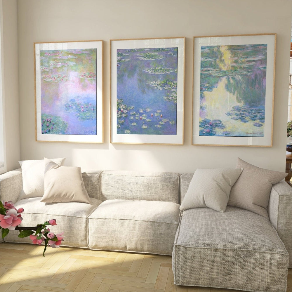 Claude Monet Exhibition Water Lillies Trio wall - art - picture - poster
