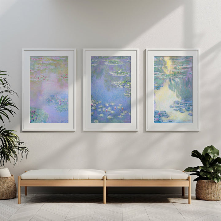 Claude Monet Exhibition Water Lillies Trio wall - art - picture - poster