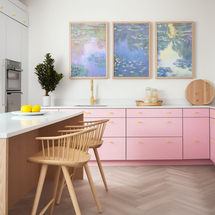 Claude Monet Exhibition Water Lillies Trio wall - art - picture - poster