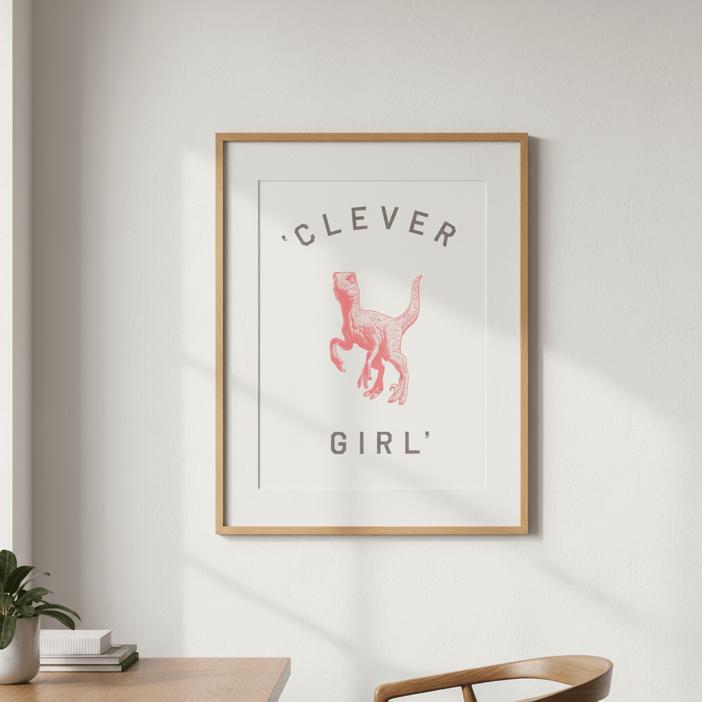 Clever Girl Pink by Florent Bodart wall - art - picture - poster