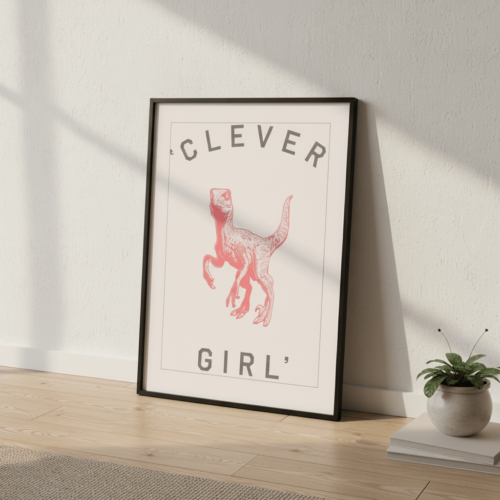 Clever Girl Pink by Florent Bodart wall - art - picture - poster