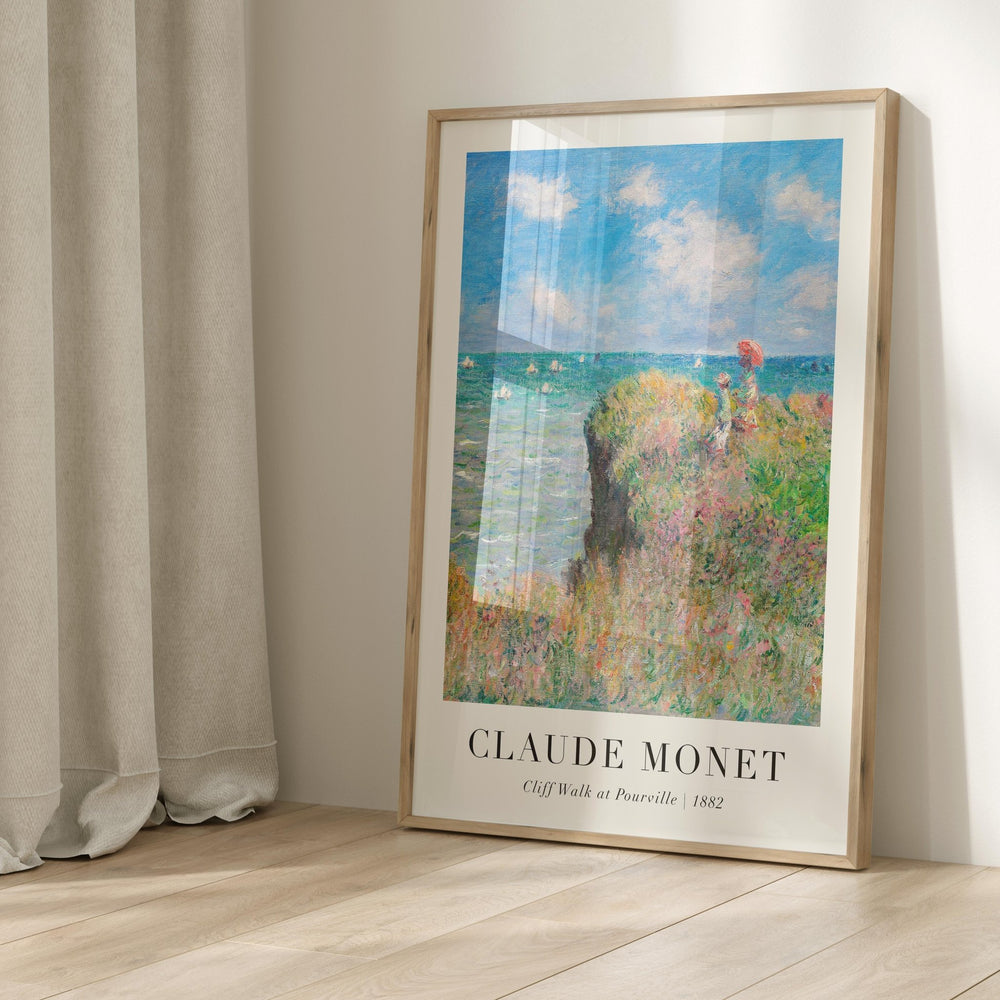 Cliff Walk At Pourville Green Wall Art by Claude Monet - Style My Wall