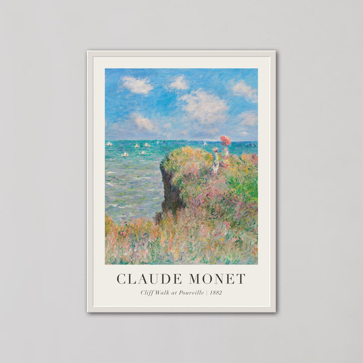 Cliff Walk At Pourville Green Wall Art by Claude Monet - Style My Wall