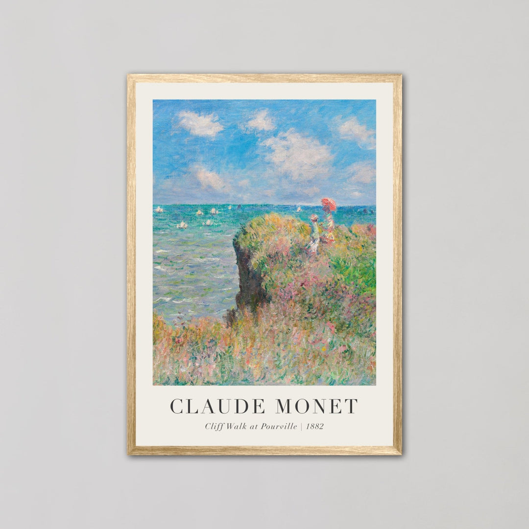 Cliff Walk At Pourville Green Wall Art by Claude Monet - Style My Wall