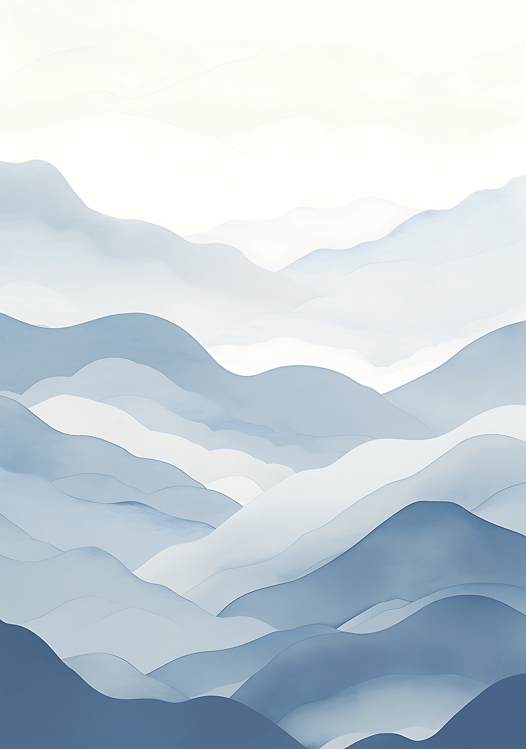 Clouds of Blue Harmony Print - Style My Wall,frame