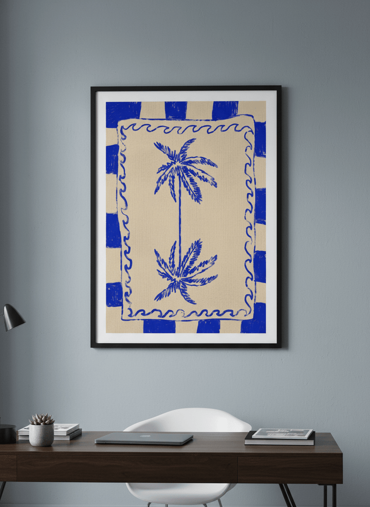 Contemporary wall art featured in a bright modern office workspace