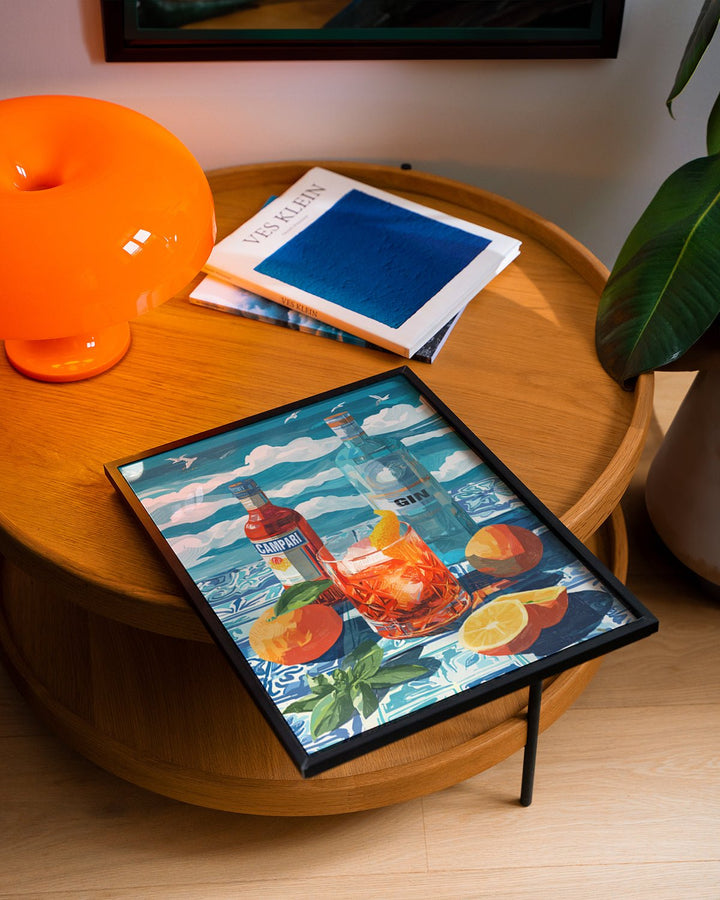 Coastal Negroni Oil Painting Illustration wall - art - picture - poster