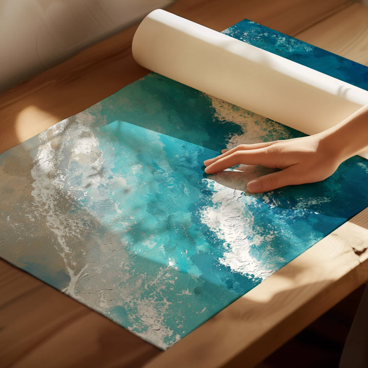 Coastal Rush Oil Illustration Abstract Set of 2 wall - art - picture - poster