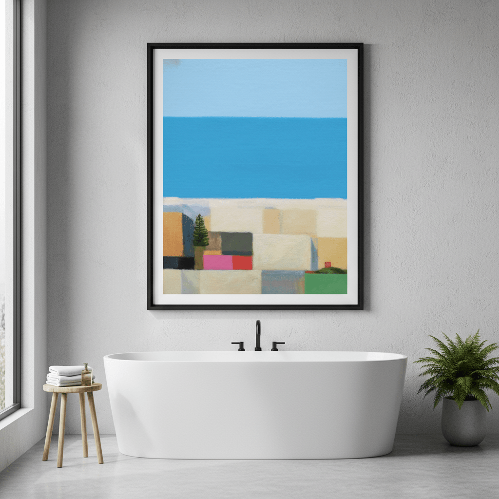 Coastal Town, October by Ieva Baklane wall - art - picture - poster