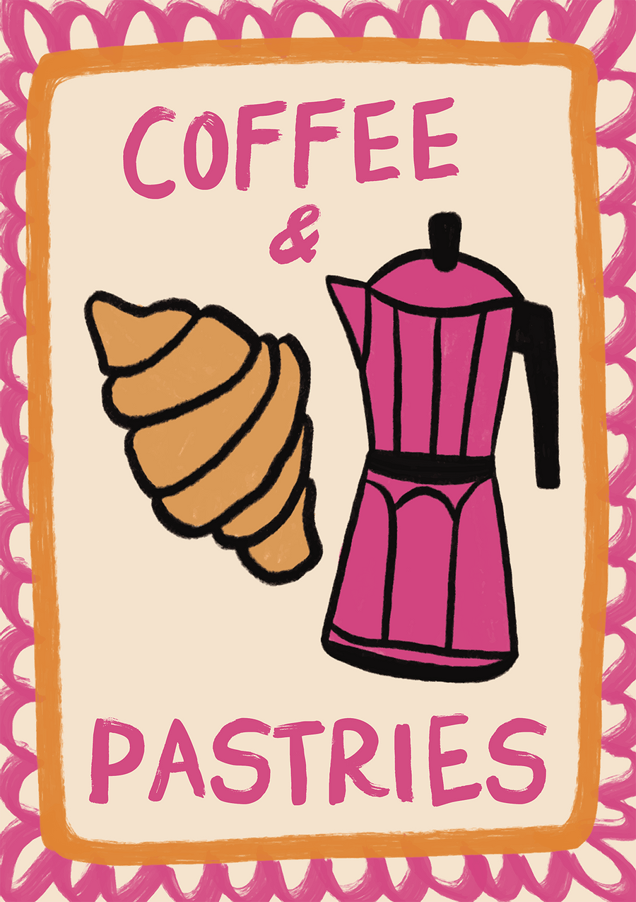 Coffee and Pastries Kitchen Art by Lisa Solomoniuk