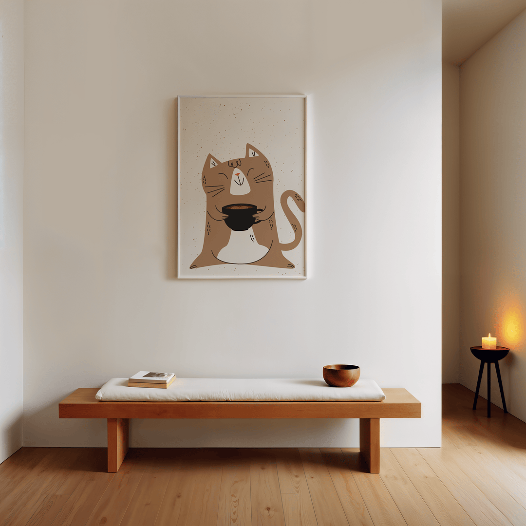 Coffee Cat Lover Wall Art - Style My Wall