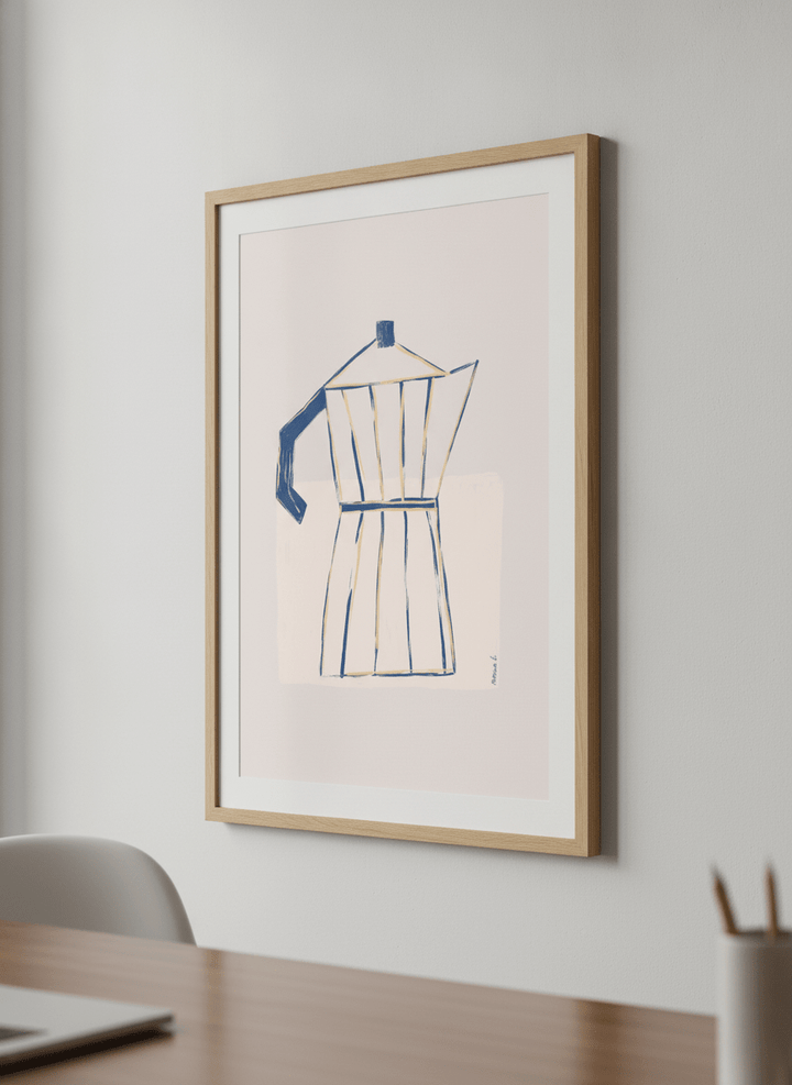 Contemporary wall art featured in a bright modern office workspace