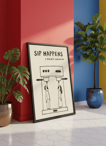 Bold wall art styled in a colourful, eclectic modern home