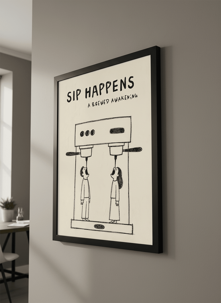 Contemporary wall art featured in a bright modern office workspace