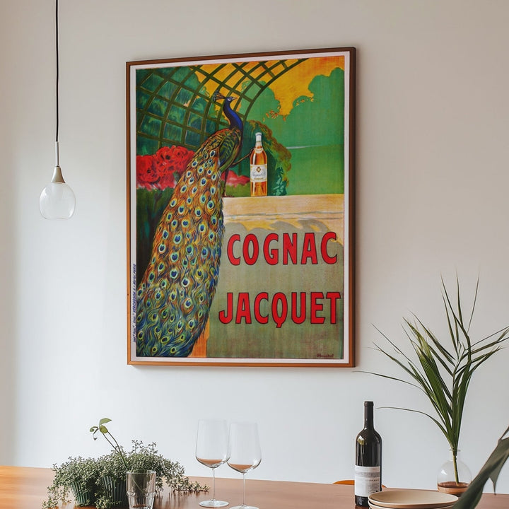 Cognac Jacquet Peacock Vintage Advertising Print - Style My Wall