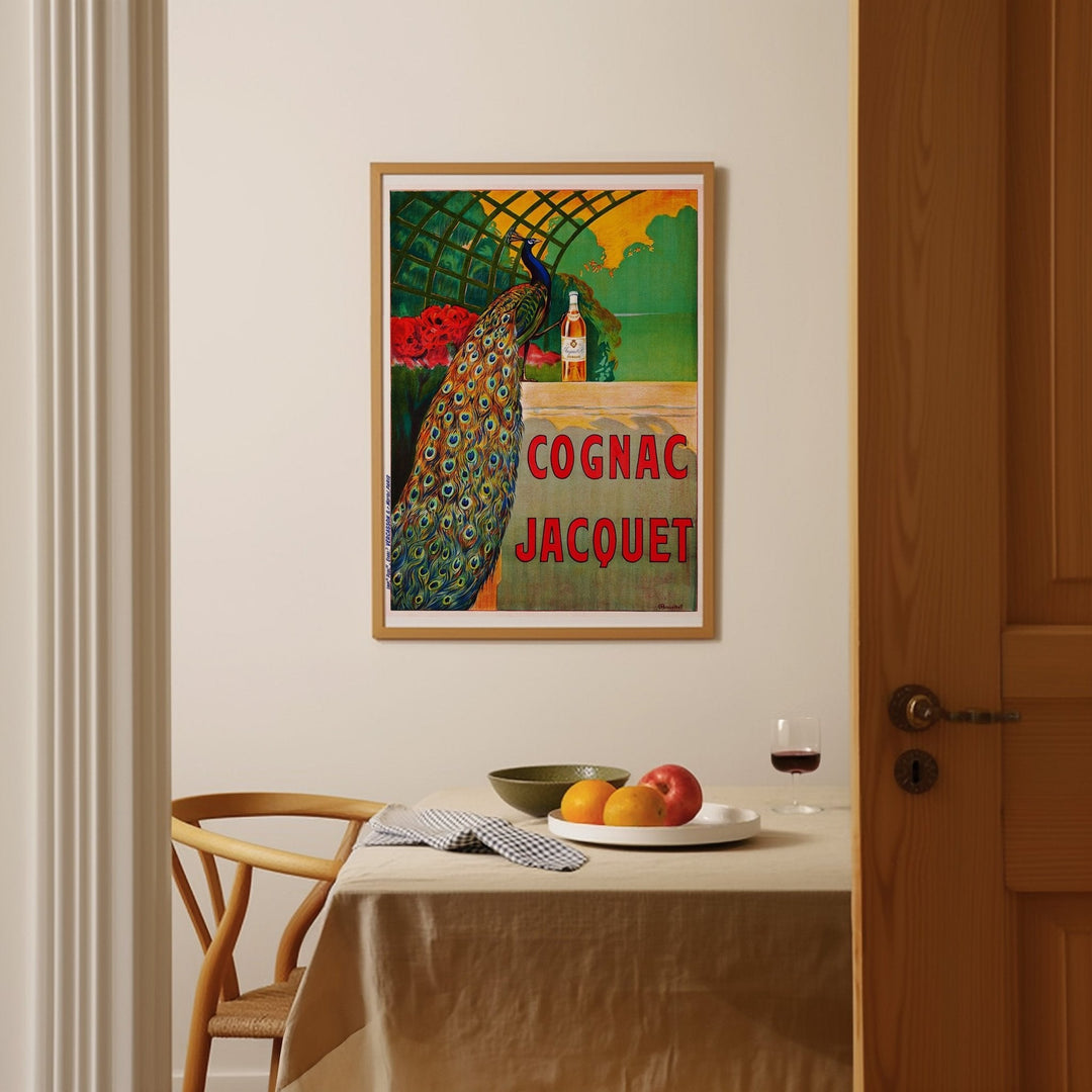Cognac Jacquet Peacock Vintage Advertising Print - Style My Wall