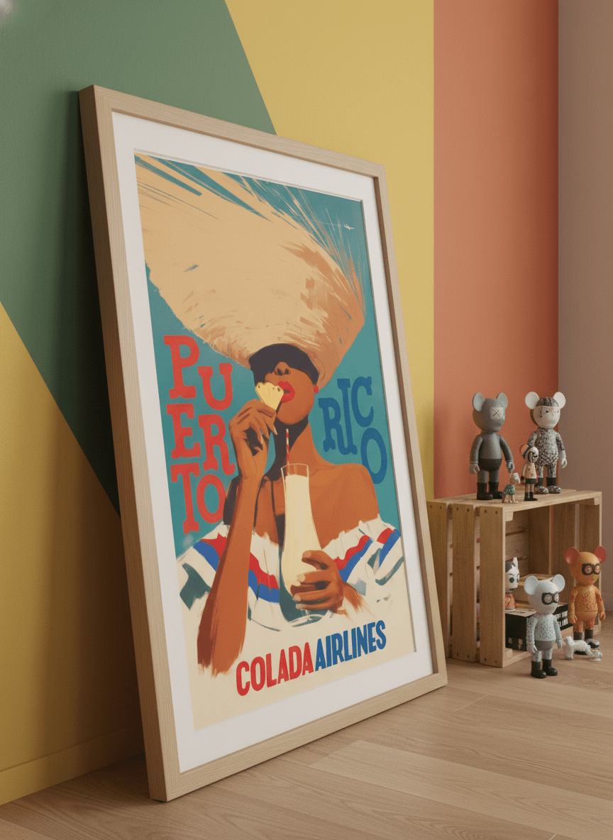 Bold wall art styled in a colourful, eclectic modern home