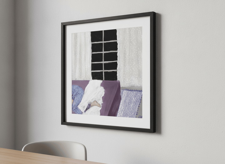 Contemporary wall art featured in a bright modern office workspace