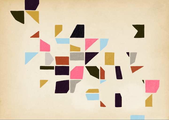Colorful Geometry Landscape by Maison Bootsy,frame